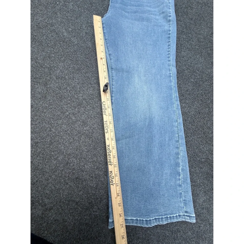 Soft Surroundings Jeans Womens 18W Light Blue Pull On High Rise Wide Leg Stretch - Picture 6 of 11